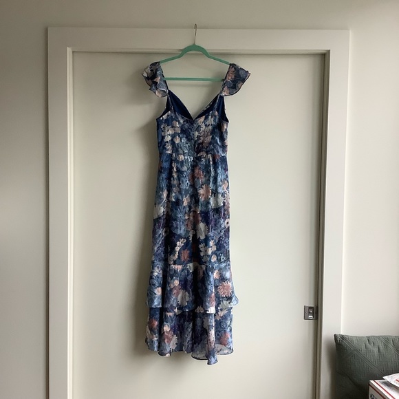 Anthropologie Hutch Coley Floral Flutter Ruffle Gown Dress - Picture 9 of 10